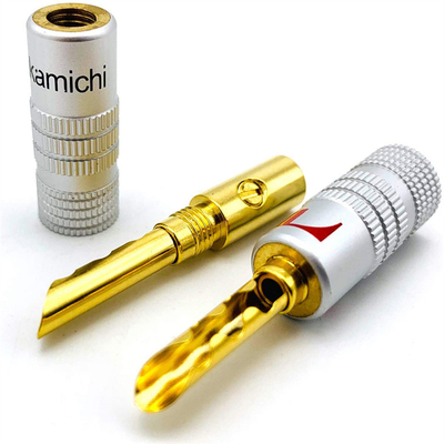 Practical Copper Nakamichi Speaker Plugs , Male Nakamichi Banana Connectors