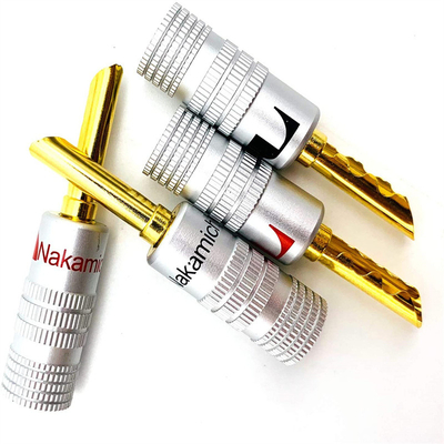 Practical Copper Nakamichi Speaker Plugs , Male Nakamichi Banana Connectors