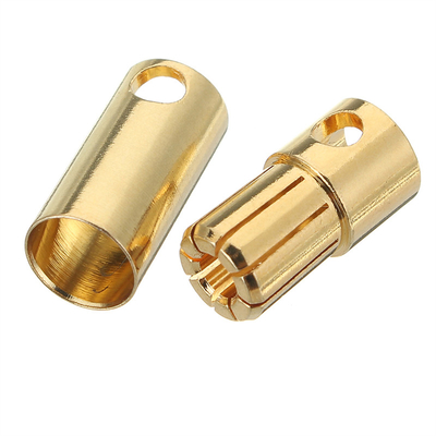 Practical ESC Gold Bullet Connector , Copper Banana Clip Connectors