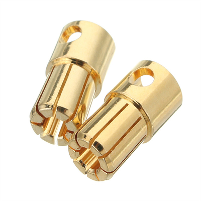 Practical ESC Gold Bullet Connector , Copper Banana Clip Connectors