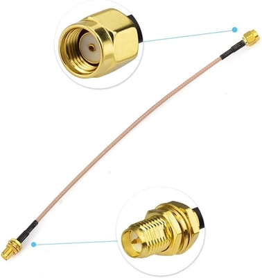 Copper WiFi Radio Frequency Antennas Extension Cable RP-SMA Male To Female