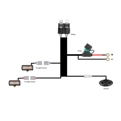 3m LED Light Bar Automobile Wire Harness 12V 300W For Switch Relay Kit