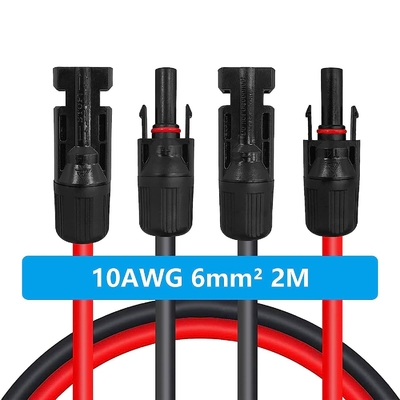 Câble solaire photovoltaïque de C.C 10AWG picovolte avec les connecteurs imperméables