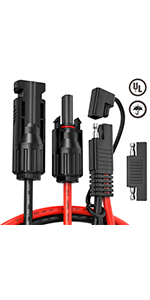 MC4 à l'A.W.G. de SAE Adapter Cable 10 24 pouces avec 1pcs SAE Polarity Reverse Adapter Connector